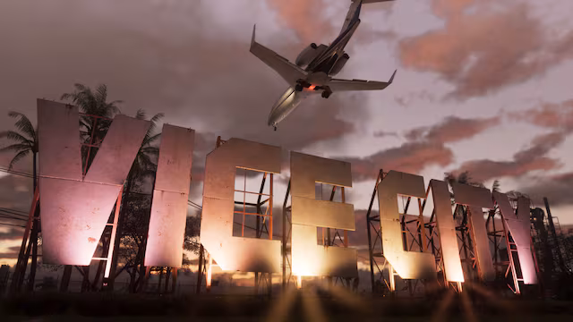 Vice City skyline at sunset