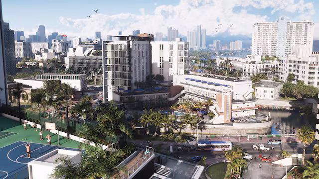 Vice City street-level view