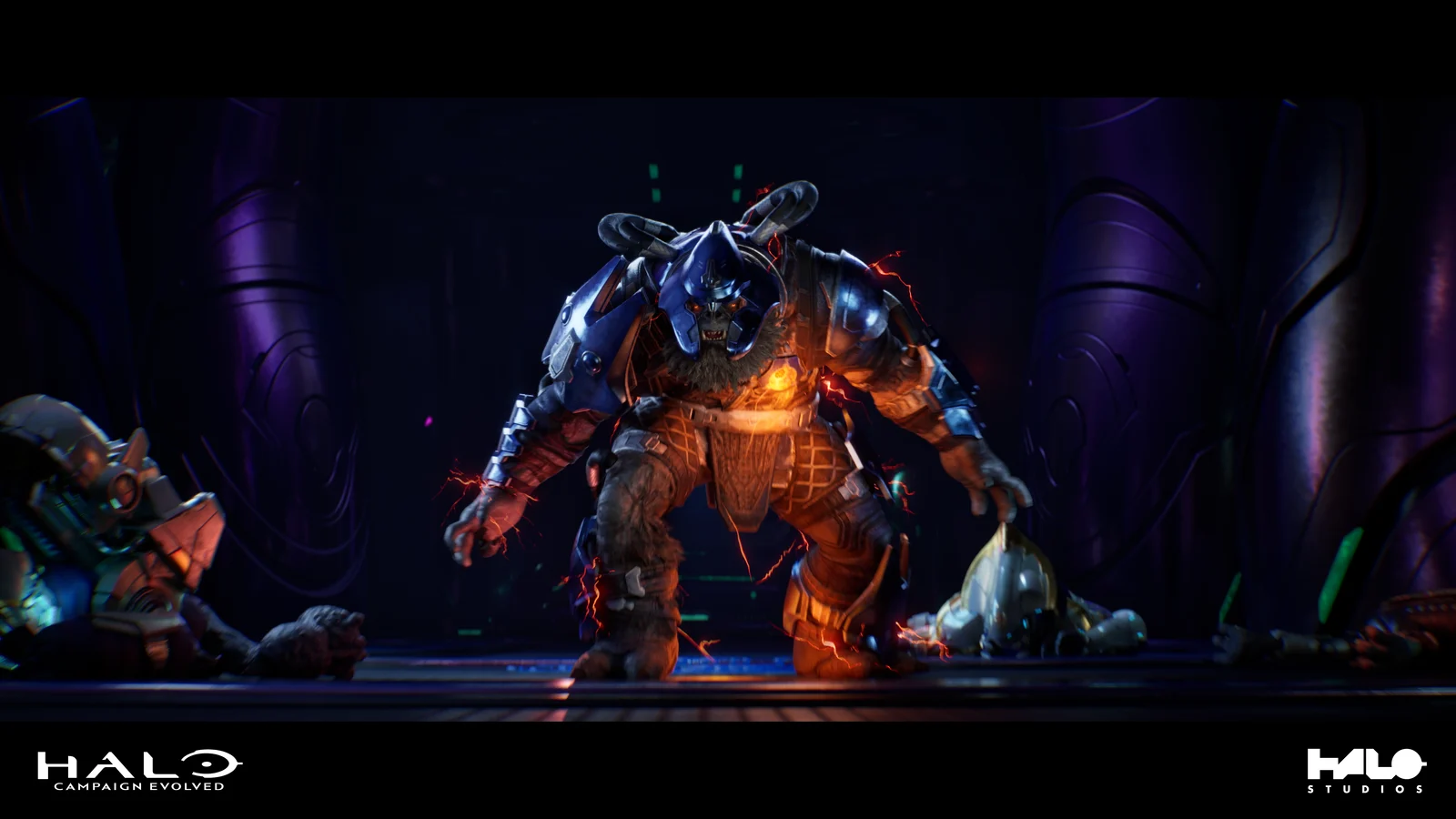 Master Chief exploring a redesigned Halo ring environment