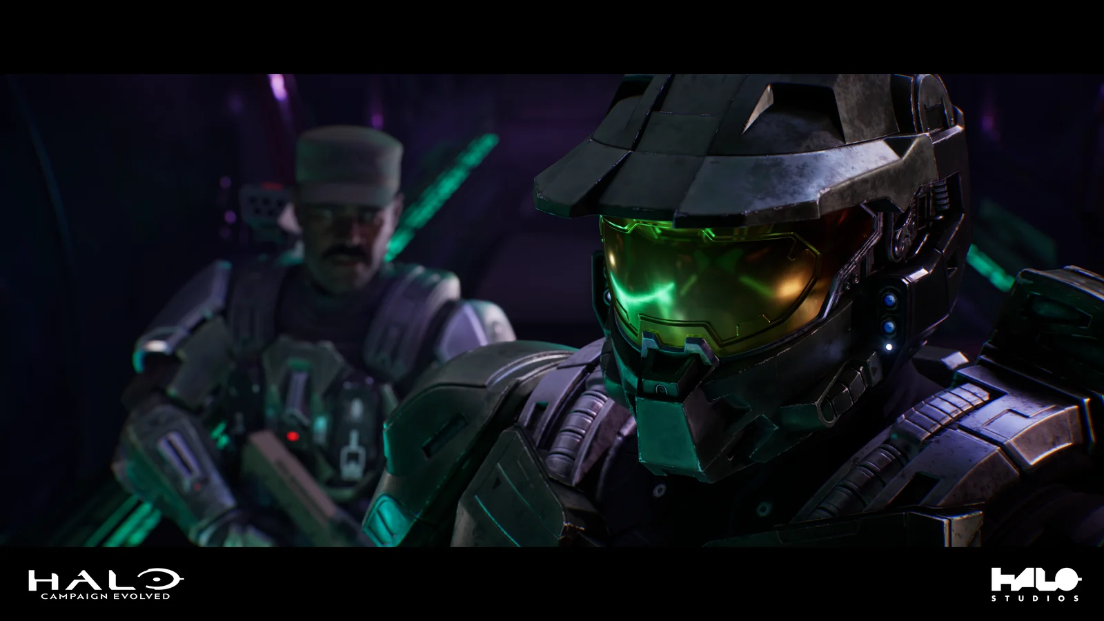 A meteorite-strewn stretch of the Halo ring under Campaign Evolved’s upgraded lighting