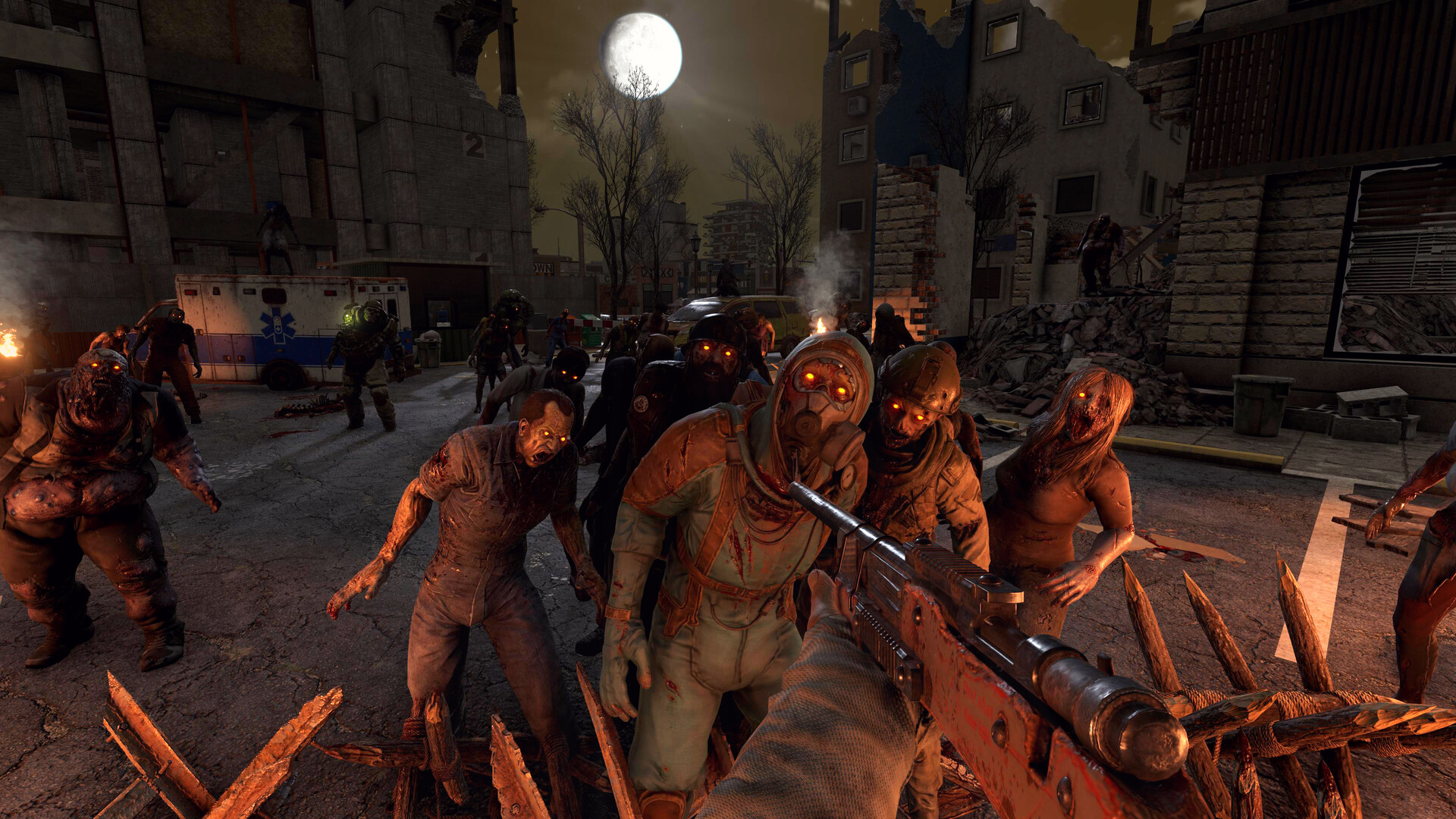 Zombies closing in at night in 7 Days to Die — the horde doesn’t care about your chickens